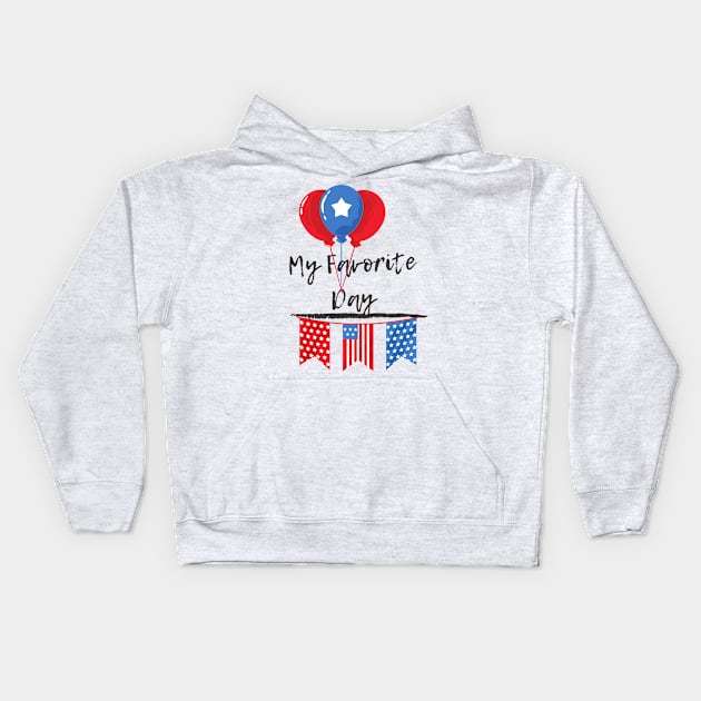 American Favorite Day- USA Independence Day Kids Hoodie by Infamous Desiigner